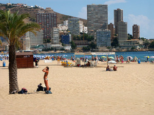benidorm-Levante-beach-sunbathingWoman